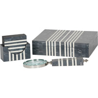 Libra Interiors Peebles Grey and White Coaster Set