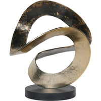 Libra Interiors Ribbon Knot Sculpture on Black Wooden Base