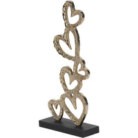 Libra Interiors Multi Hearts Sculpture on Black Wooden Base