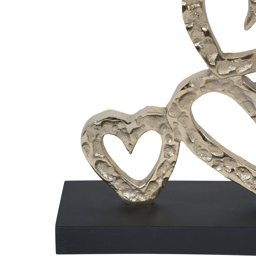 Libra Interiors Multi Hearts Sculpture on Black Wooden Base