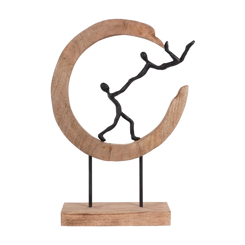 Libra Interiors Playful People Sculpture on Wooden Stand