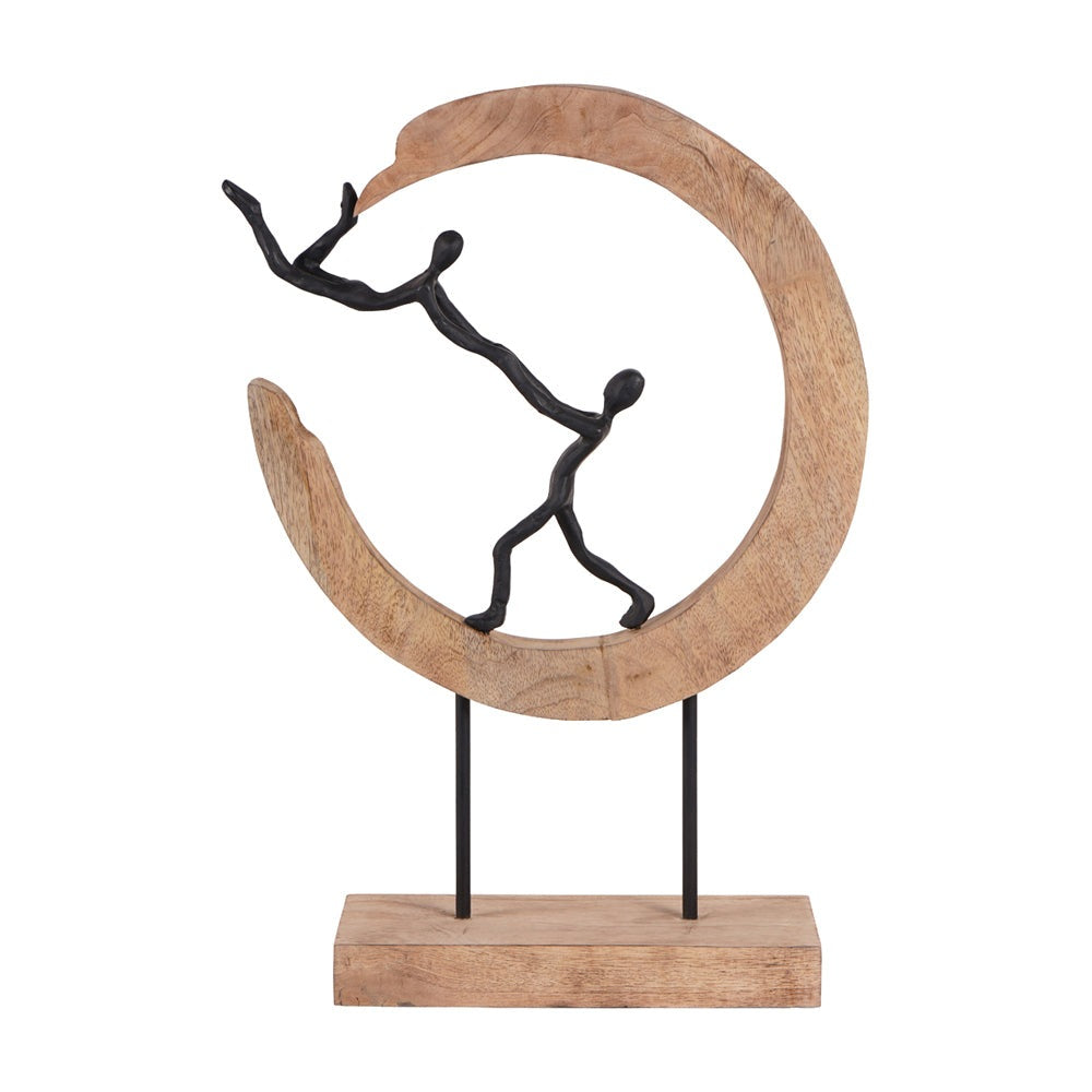 Libra Interiors Playful People Sculpture on Wooden Stand