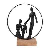 Libra Interiors Family Bond Sculpture on Wooden Stand