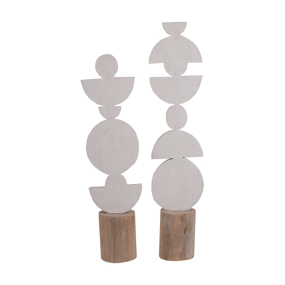 Libra Interiors Totem Sculpture on Stand White Large