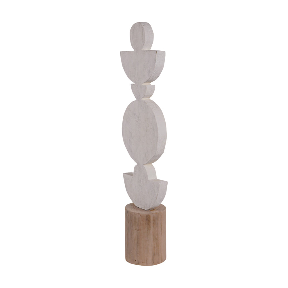 Libra Interiors Totem Sculpture on Stand White Small