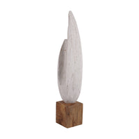 Libra Interiors Hand Carved Solid Wood Tall Sculpture White