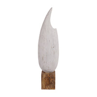 Libra Interiors Hand Carved Solid Wood Tall Sculpture White