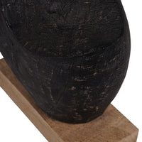 Libra Interiors Hand Carved Solid Wood Sculpture Black