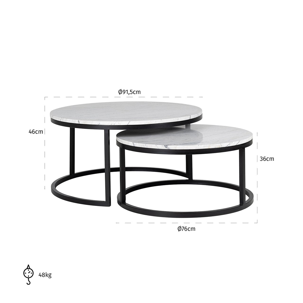 Richmond Set of 2 Lexington White Coffee Table