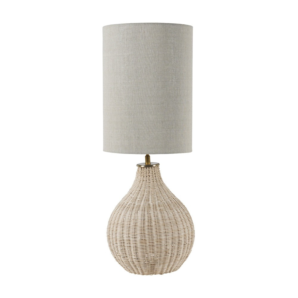 Libra Interiors Natural Rattan Lamp with Drum Shade Large