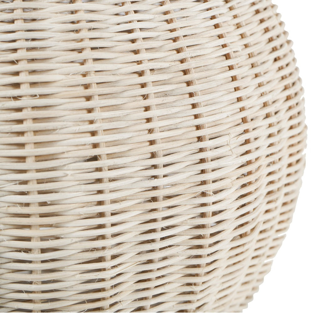 Libra Interiors Natural Rattan Lamp with Drum Shade Large