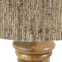 Libra Interiors Leon Solid Wood Table Lamp with Silk Jute Shade Large