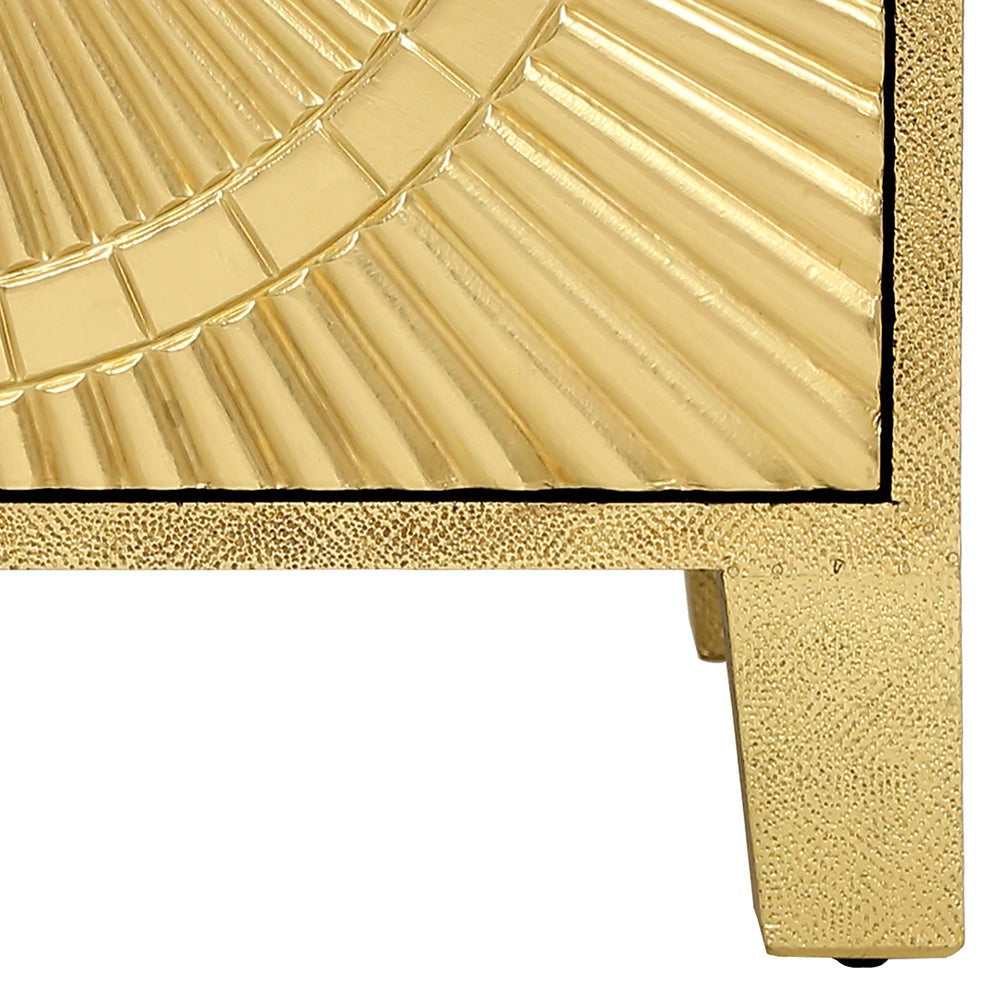 Libra Interiors Coco Gold Embossed Metal 4 Drawer Sideboard