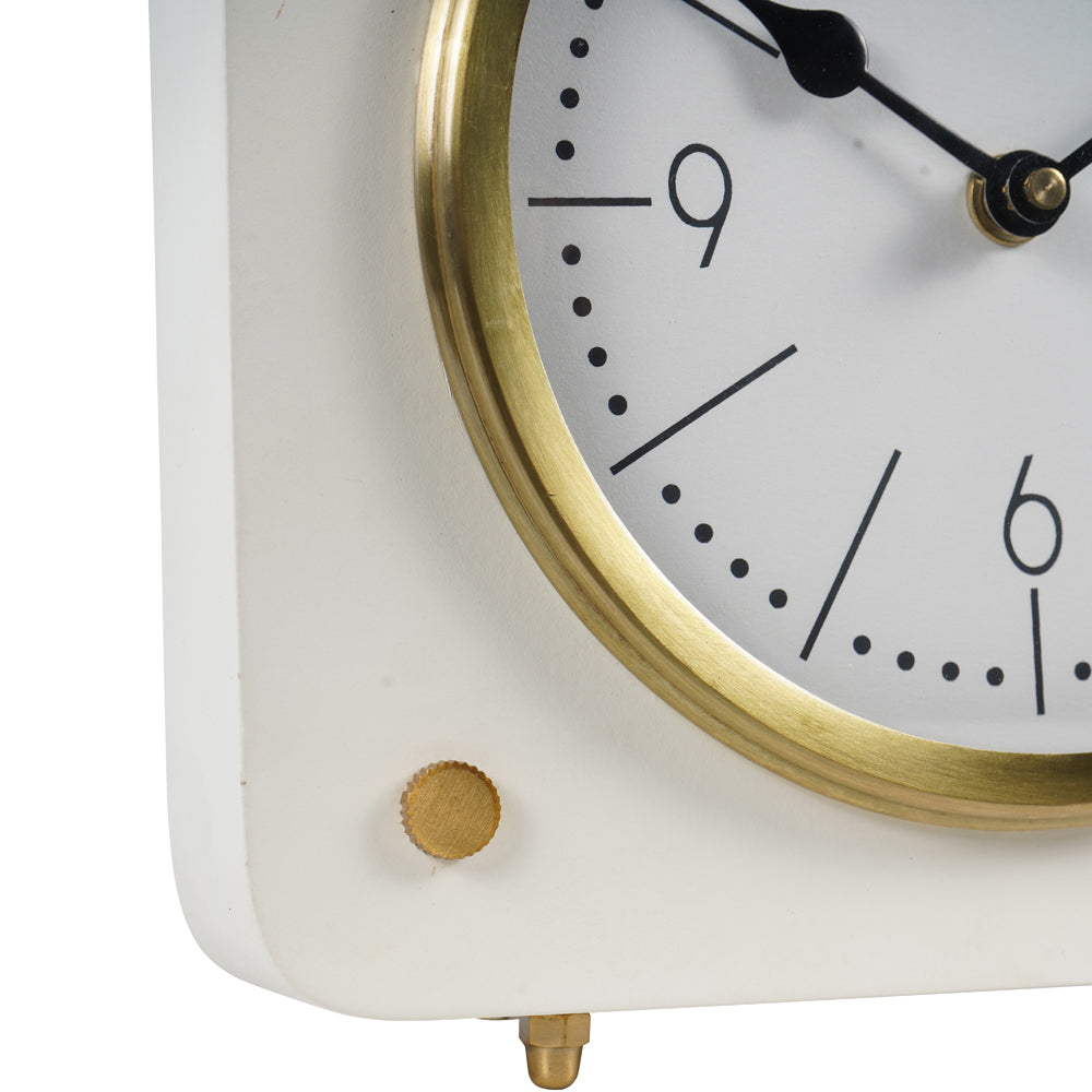 Libra Interiors Kimberley Cream & Gold Mantel Clock