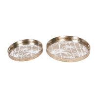 Libra Interiors Palm Tree Set of 2 Decorative Trays