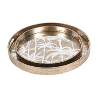 Libra Interiors Palm Tree Set of 2 Decorative Trays