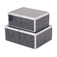 Libra Interiors Squares Pattern Set of 2 Decorative Boxes