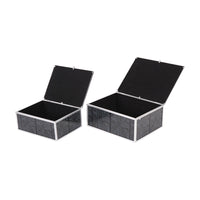 Libra Interiors Squares Pattern Set of 2 Decorative Boxes