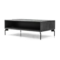 Libra Interiors Bronks Black Acacia Wood Storage Coffee Table