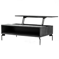 Libra Interiors Bronks Black Acacia Wood Storage Coffee Table