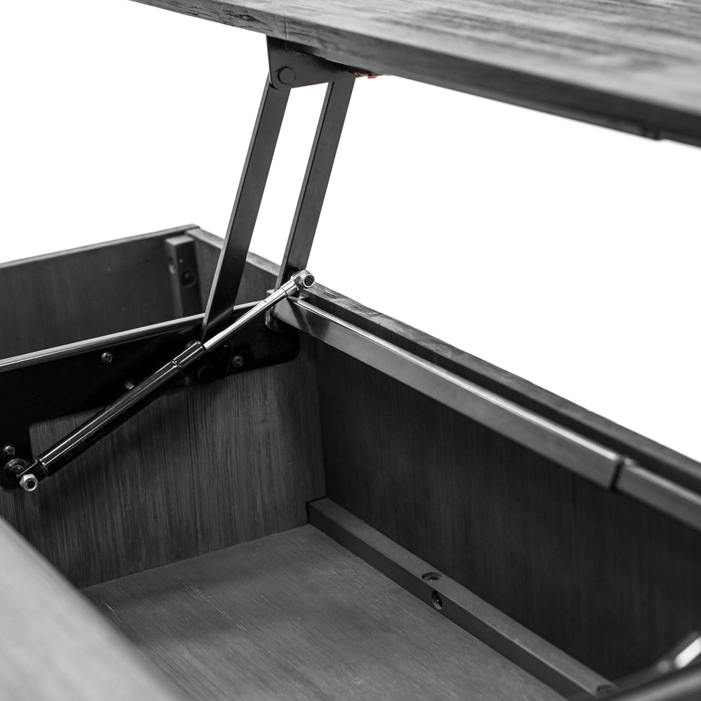 Libra Interiors Bronks Black Acacia Wood Storage Coffee Table