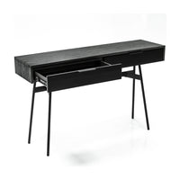 Libra Interiors Bronks Black Acacia 2 Drawer Console Table