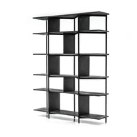 Libra Interiors Bronks Black Acacia Wood Shelving Unit