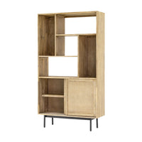 Libra Interiors Maddox Bookcase with Storage and 2 Sliding Doors