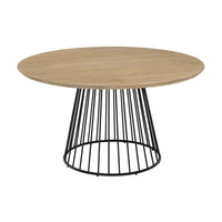 Libra Interiors Maddox Round Dining Table with Metal Base