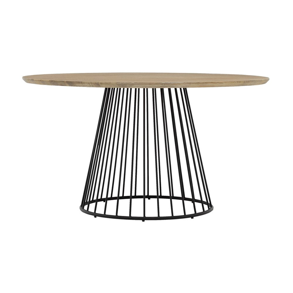 Libra Interiors Maddox Round Dining Table with Metal Base