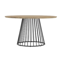 Libra Interiors Maddox Round Dining Table with Metal Base