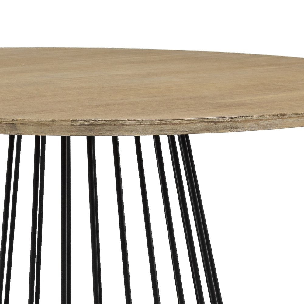 Libra Interiors Maddox Round Dining Table with Metal Base