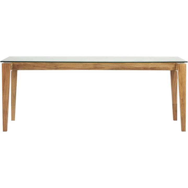 Sleaford Rectangular Dining Table 180cm - Glass & Oak Libra 1