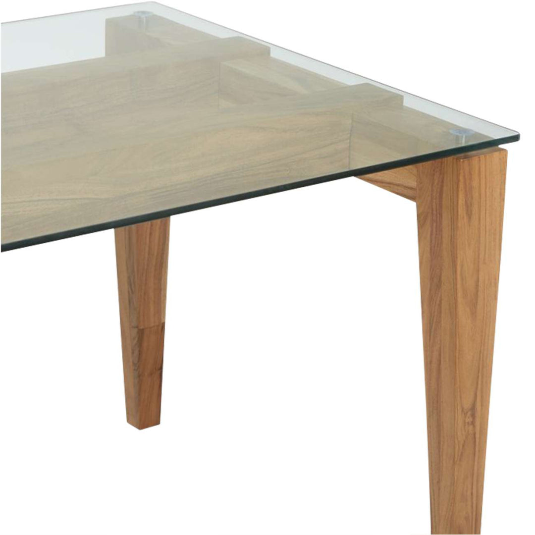 Sleaford Rectangular Dining Table 180cm - Glass & Oak Libra 5