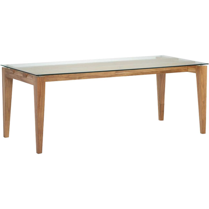 Sleaford Rectangular Dining Table 180cm - Glass & Oak Libra 2