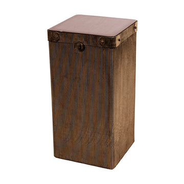 Libra Interiors Hunter Corrugated Antique Gold Storage Accent Table