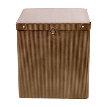 Libra Interiors Hunter Corrugated Antique Gold Storage Side Table