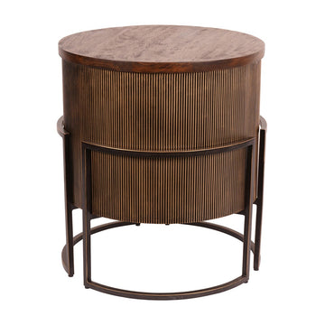 Libra Interiors Hunter Corrugated Antique Gold End Table