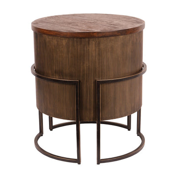 Libra Interiors Hunter Corrugated Antique Gold End Table