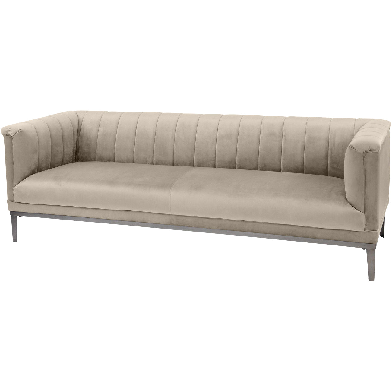 Libra Interiors Belgravia Mink 3 Seater Ribbed Sofa