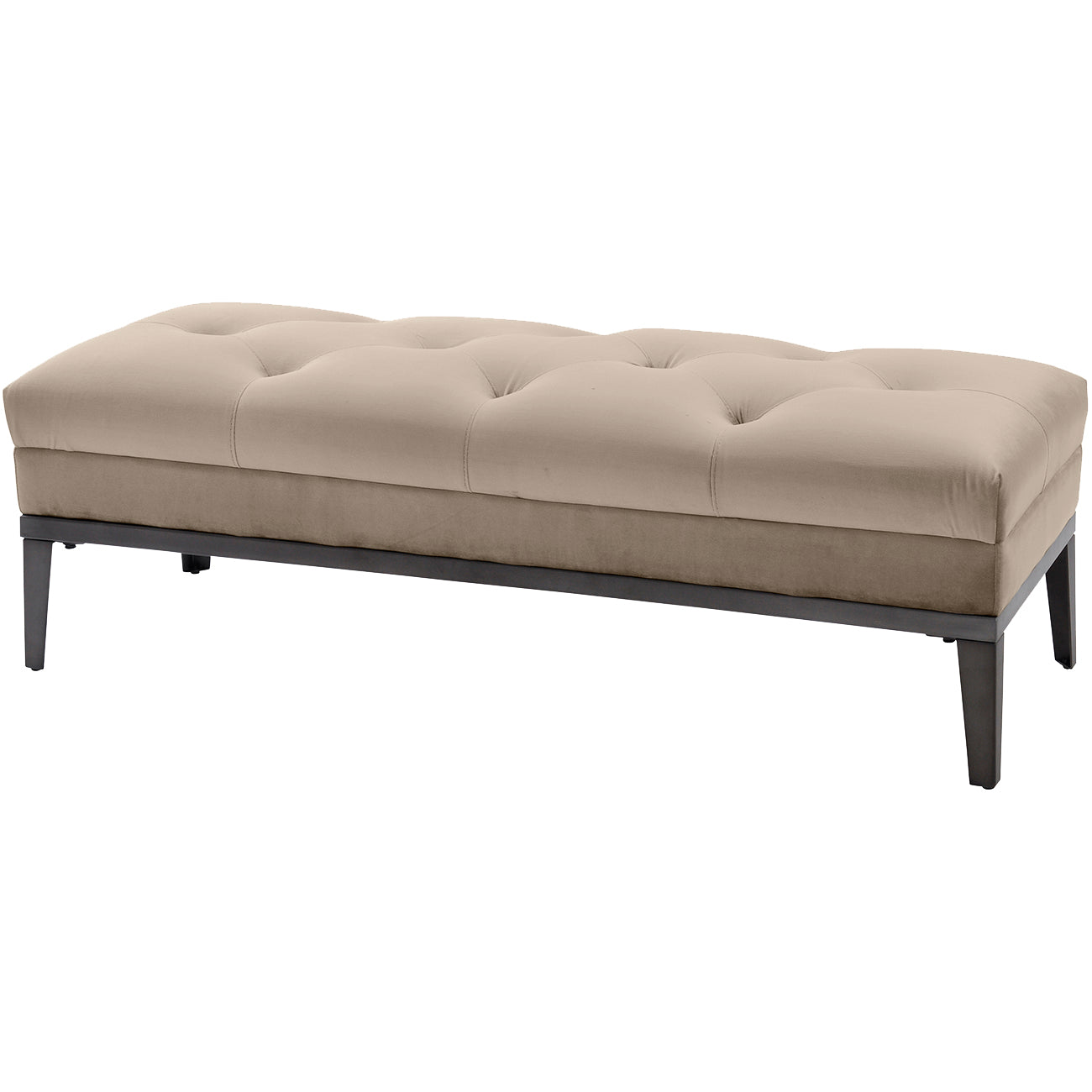 Libra Interiors Belgravia Mink Buttoned Ottoman