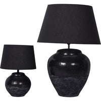 Libra Interiors Skyline Black Terracotta Table Lamp