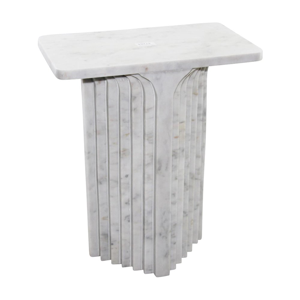 Marble Column Side Table - White Libra 1