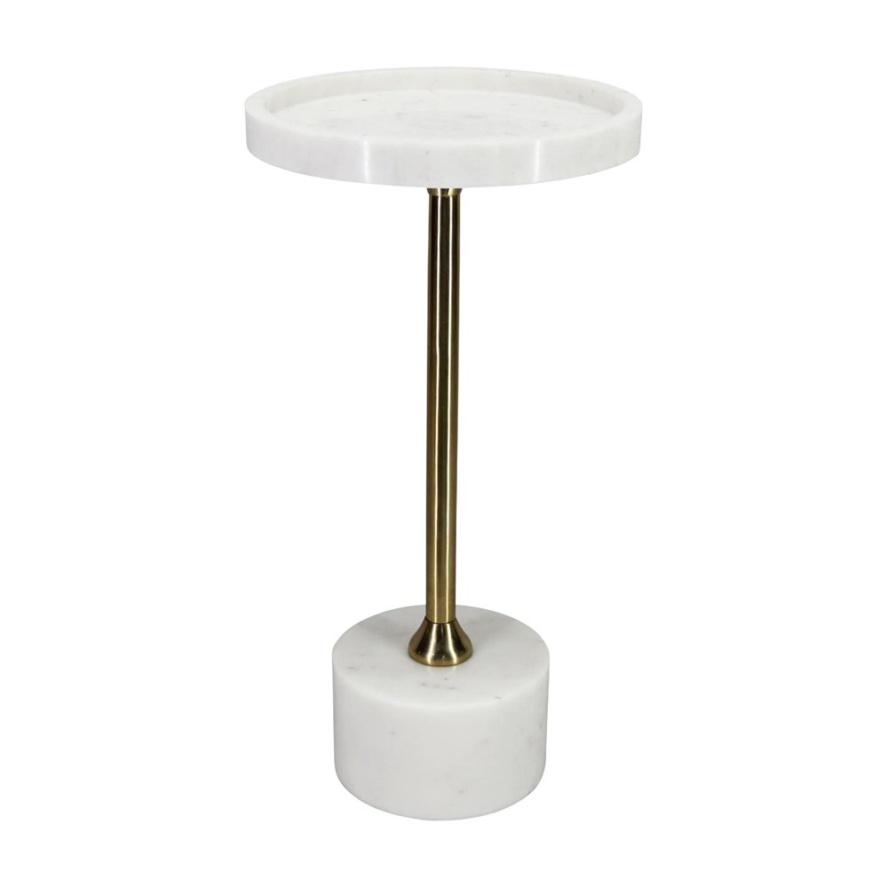 Libra Interiors Marble & White Side Table