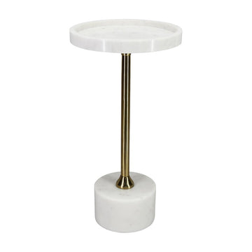 Libra Interiors Marble & White Side Table