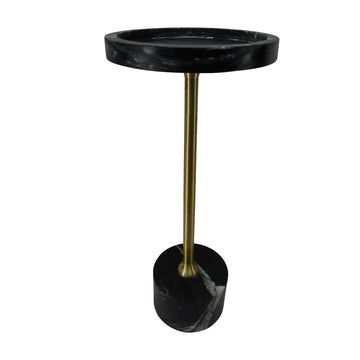 Libra Interiors Marble & Black Side Table