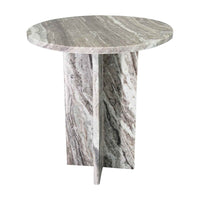 Libra Interiors Marble Fantasy Brown Side Table