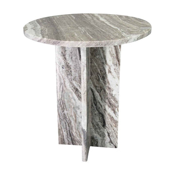 Libra Interiors Marble Fantasy Brown Side Table