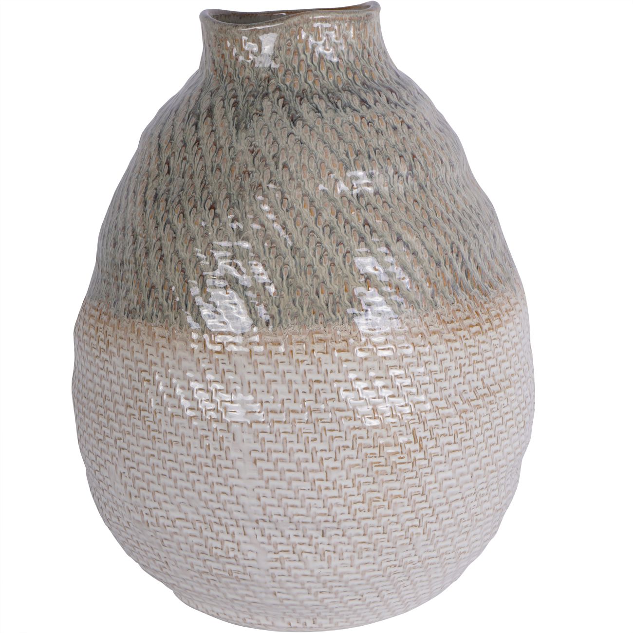 Libra Interiors Extra Large Ceramic Woven Vase