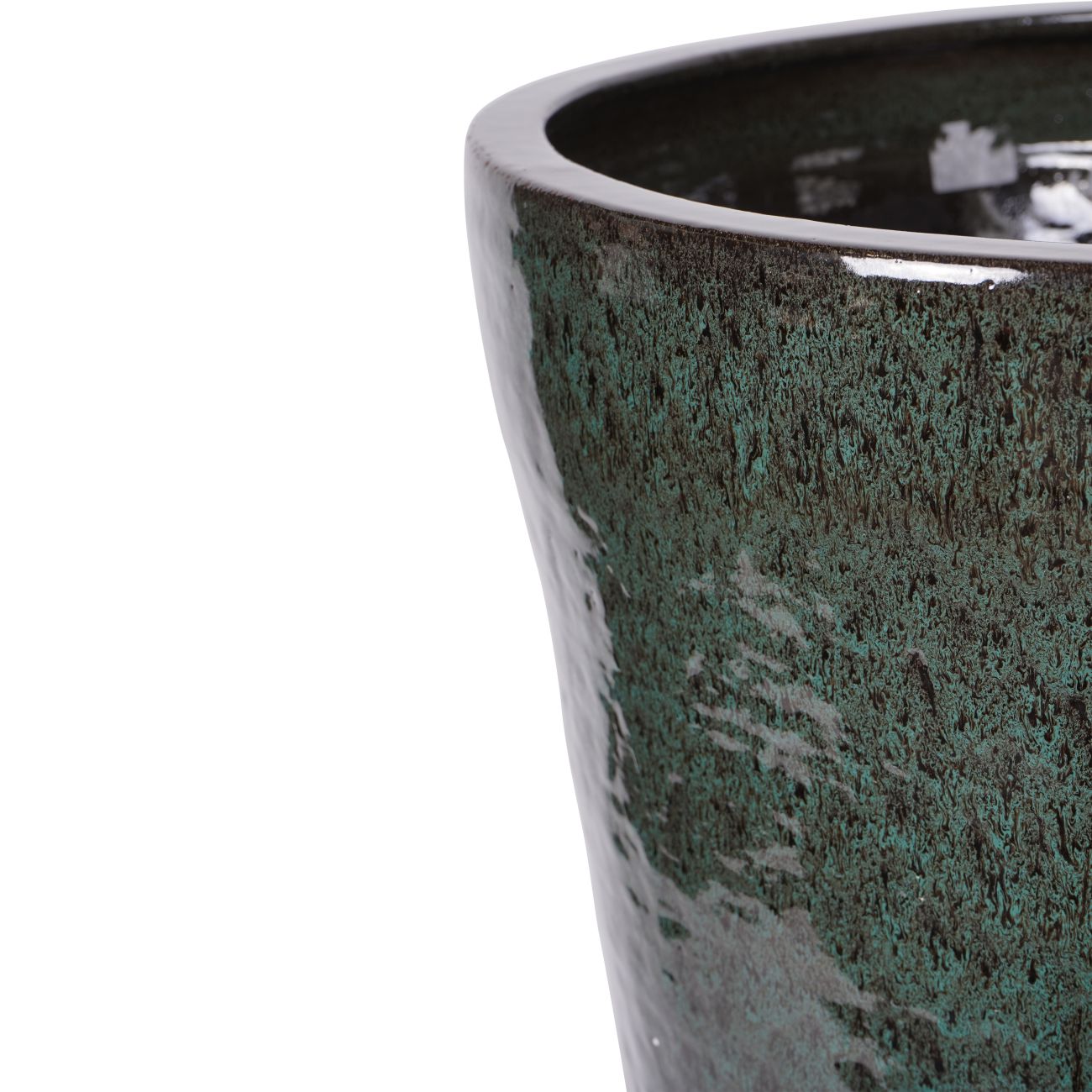 Libra Interiors Mederno XL Green Ceramic Tall Planter